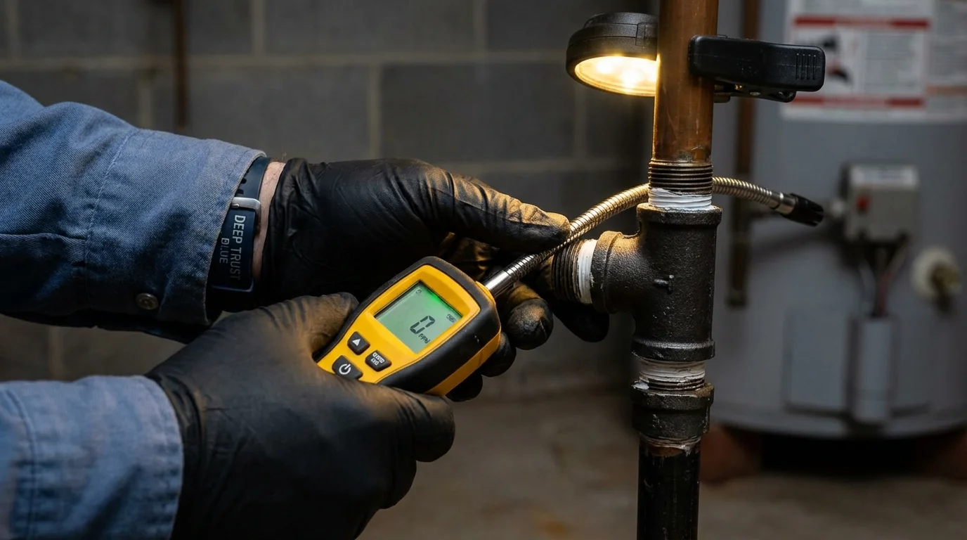 Gas leak detection with electronic sniffer by Johns Plumbing LLC in Dunedin