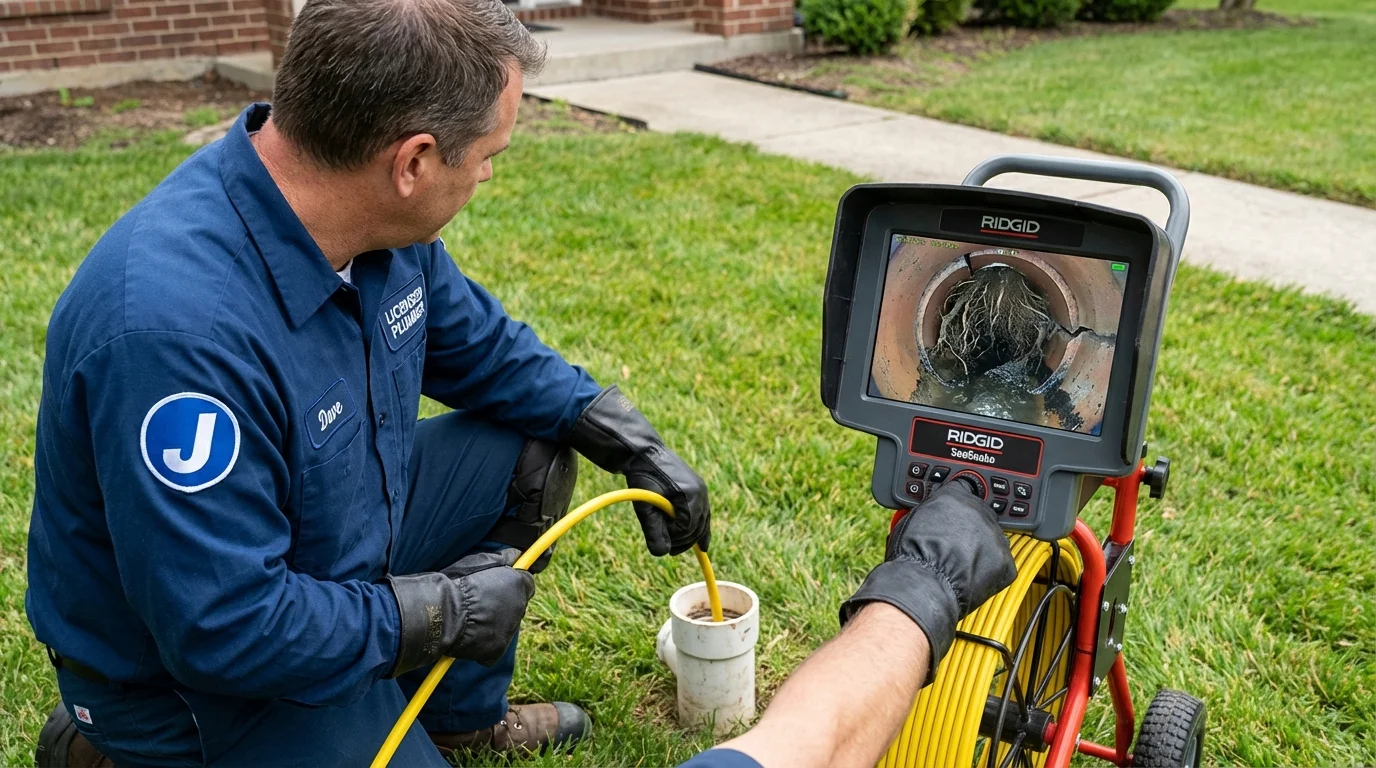 Sewer camera inspection being performed by Johns Plumbing LLC in Dunedin