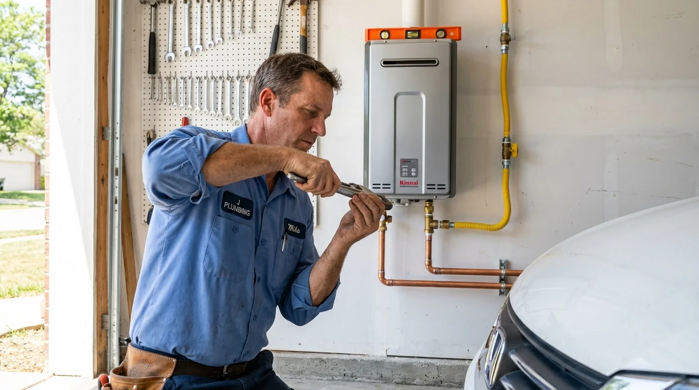 Tankless water heater installation by a Johns Plumbing LLC plumber in Dunedin